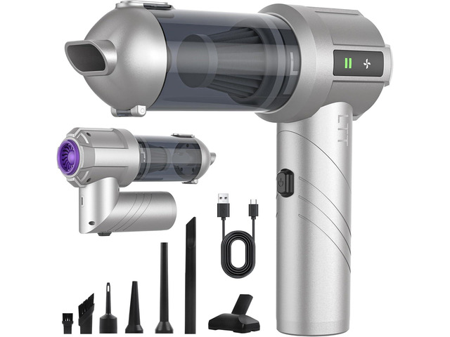 car Vacuum Portable Cordless, 18000PA Brushless Motor Hand Held Vacuum,Air Duster, 120W High Power Mini Vacuum Cleaner Foldable with LED Screen for...