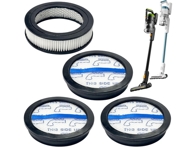 Vacuum Filters Compatible with Eureka Vacuum Cleaners NEC285GR, NEC280TL, 3 Pack Flet Filters and 1 Pack HEPA Filter