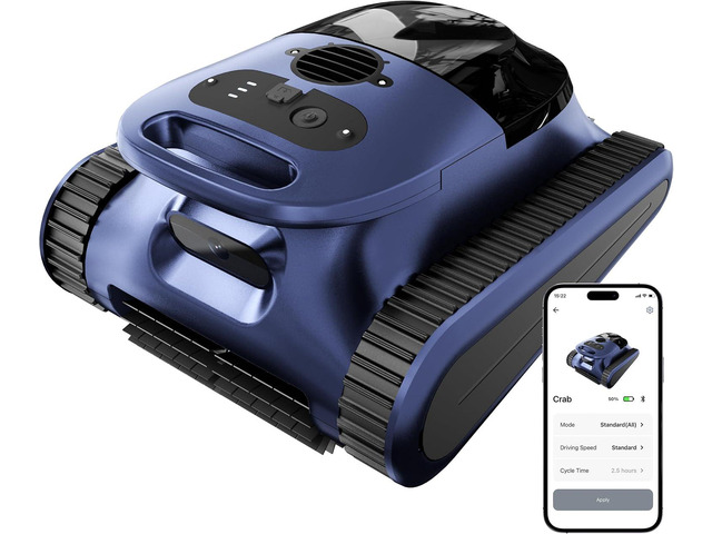 Pool Vacuum for Inground Pools & Above Ground Pool, Cordless Robotic Pool Cleaner with 180W Brushless Motor, 3-Hour Runtime, Wall-Climbing Pool...