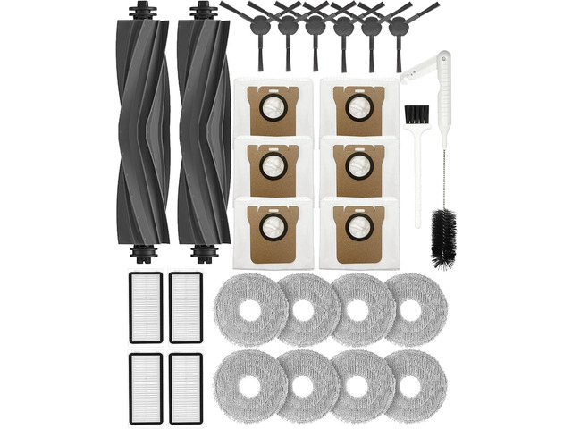 L20 Ultra/L20 Ultra Complete/L30 Ultra/L30 Ultra Complete Replacement Parts for Dreame Vacuum Cleaner, Accessory Kit: 2 Main Brushes, 6 Side...