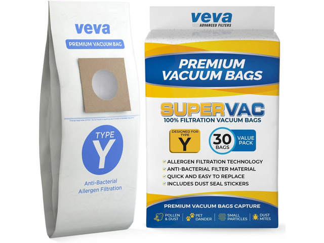 30 Pack Type Y Vacuum Bags for Hoover WindTunnel Upright Vacuum Cleaners, Style Y, Z, Premium Vacuum Bags Model 4010100Y