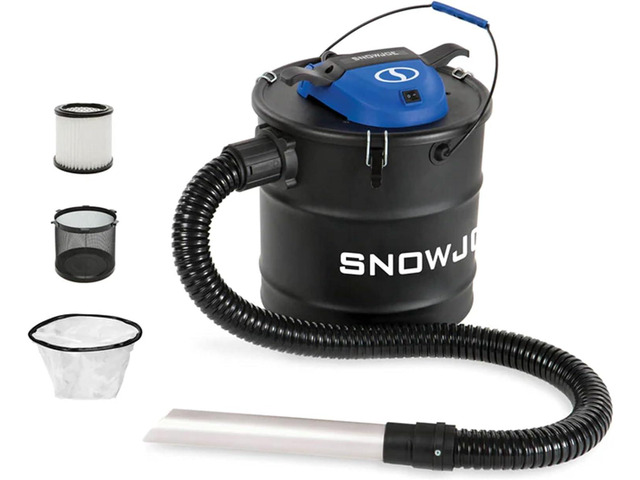 Snow Joe ASHJ201 4.8-Gallon 4-Amp Ash Vacuum w/Metal Storage Tank, Hose, Filters, Cord Organizer
