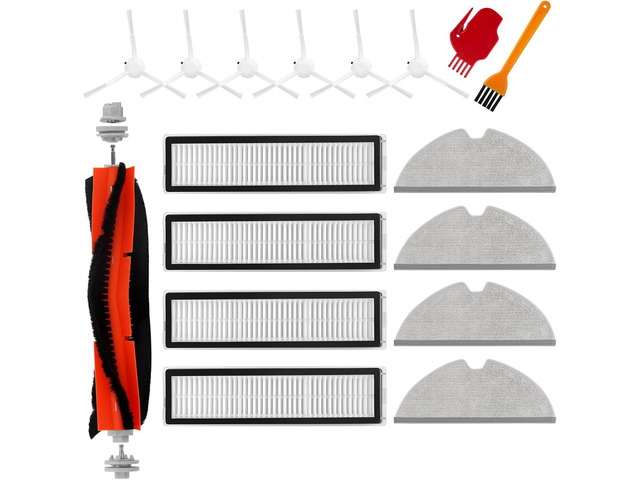 Accessories Kit for Dreame D9, D9 Max, D9 Pro, L10, L10 Pro Vacuum Cleaner Parts, Include 1 Main Brush, 6 Side Brush, 4 Filters, 4 Mop Cloth, 2...