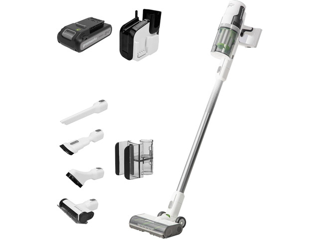Greenworks 24V Brushless Cordless Stick Vacuum, Lightweight, Handheld, Pet, Anti-Allergen HEPA Filtration, Hard Floor, Carpet, Car, 4Ah Battery,...