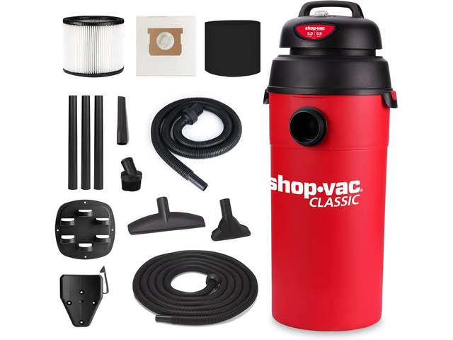 Shop-Vac 5 Gal 5.5 HP Wet/Dry Vacuum, Wall Mount, 9522236