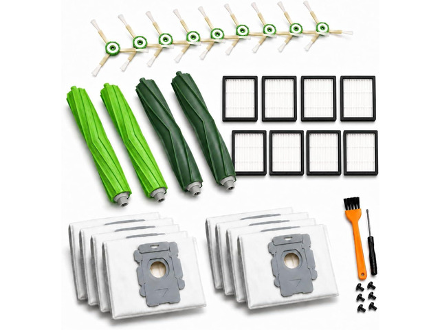26 Replacement Parts for iRobot Roomba i7 i7+ i3 i3+ i4 i4+ i5 i5+ i6 i6+ i8 i8+ E5 E6 E7 Robot Vacuum Accessories, 2 Rubber Roller 8 Filters 8...