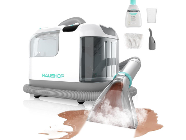 HAUSHOF Steam Carpet and Upholstery Cleaner Machine, with 3 Modes & 3 Tools