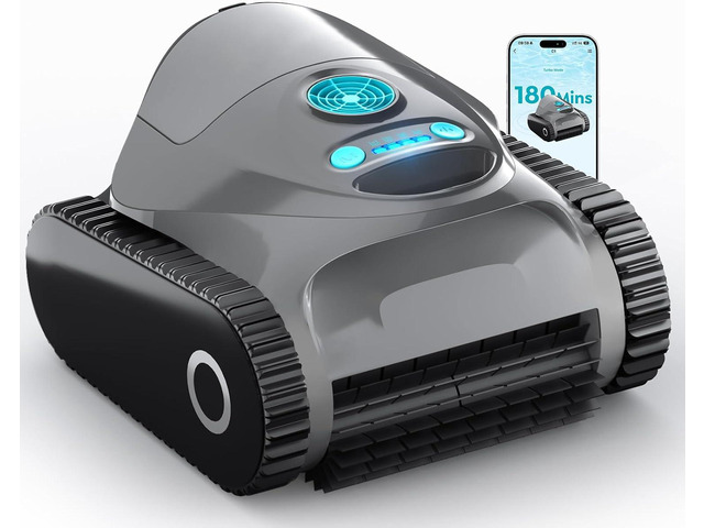 C1 Robotic Pool Vacuum for inground Pool with 180Mins Runtime, Gray
