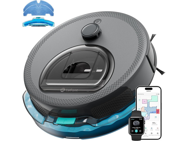 Lefant Robot Vacuum and Mop, Smart Mapping and Obstacle Avoidance, Tangle-Free Pet Hair, 2.4G/5G WiFi App Control, Slim Design for Wider Coverage,...
