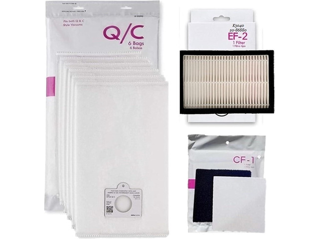 BC4002 BC2005 BC3002 BC3005 BC3006 BC3060 BC4040 81214 81414 Kenmore Compatible Bag + Filter Kit. 6 QC 53292 HEPA Canister Vacuum Bags, 1 CF1 81002...