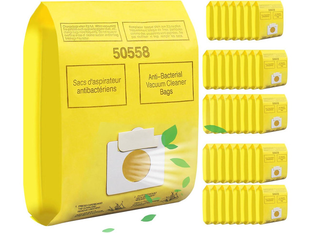 40 Pack 50558 Type C/Q Vacuum Cleaner Bags Compatible with Kenm. ore Canister Type C/Q 5055,50557,50558 (40)