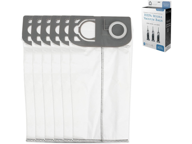 Riccar R25 Series HEPA Vacuum Cleaner Bags, Charcoal-Infused Gray, Six Bags Included, R25HC-6