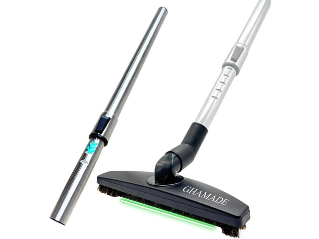 Vacuum Floor Brush & Extension Wand for Vacuum Cleaners with 1 ¼ inch (1.25'') (32mm) Inner Diameter with Horse Hair Soft Bristles - Hardwood Floor...