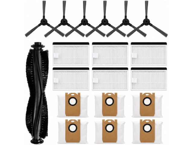 Replacement Parts Kit Compatible with iHome AutoVac Nova S1 Pro Robot Vacuum Cleaner Accessories iHRVS1PRO-3BLK, 1 Main Roller Brush, 6 Side...