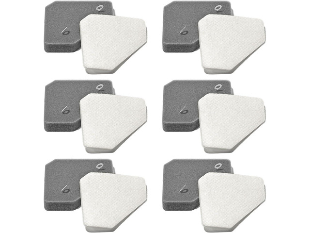 6 Pack BU3523 BU3120 Pre-Motor Foam Felt Filter Kits compatible with Shark BU3120 Clean Lightweight Cordless Cleaner, Shark BU3523 Clean Empty...