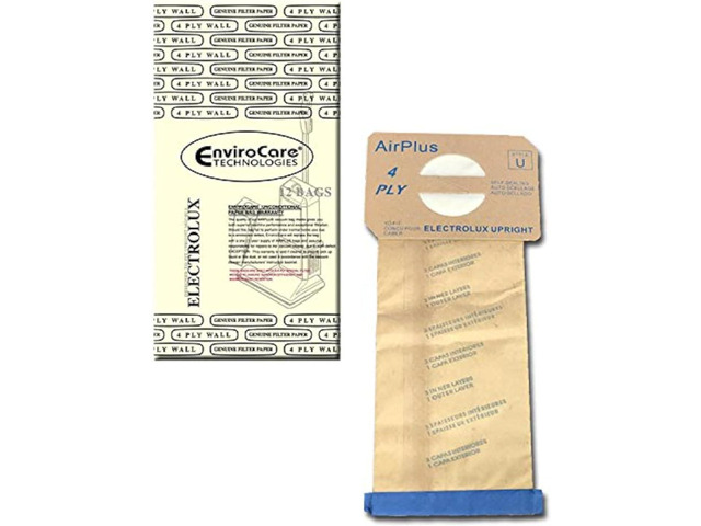 EnviroCare Replacement 4 Layer Filtration Vacuum Cleaner Dust Bags Made to fit Electrolux Style U Discovery Uprights 12 Pack