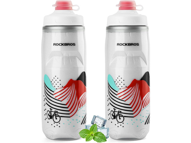 ROCKBROS Bike Water Bottle, 21oz Insulated Cycling Squeeze Bottle