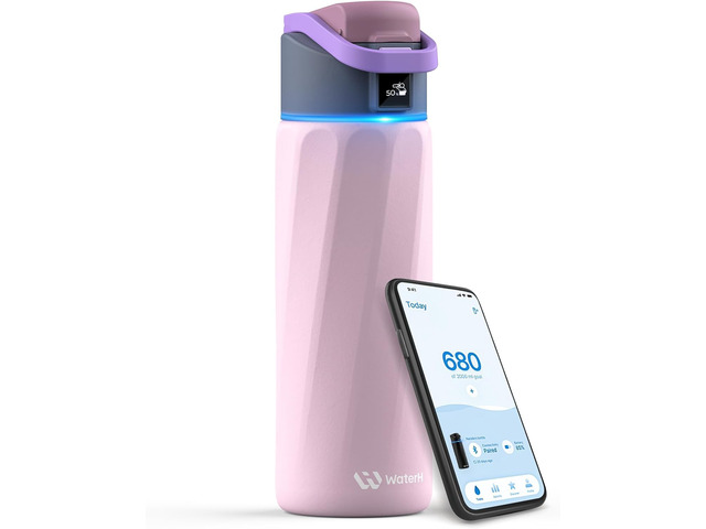 WaterH BOOST Smart Water Bottle Tracker with Reminder to Drink Water, 24oz