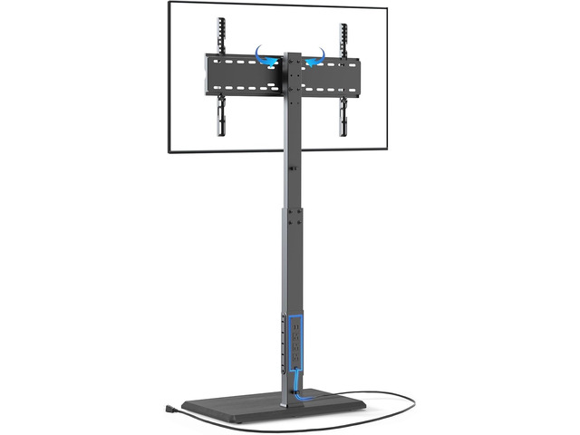 Floor TV Stand with Power Outlet for 32-75 Inch TVs, 110 lbs Capacity