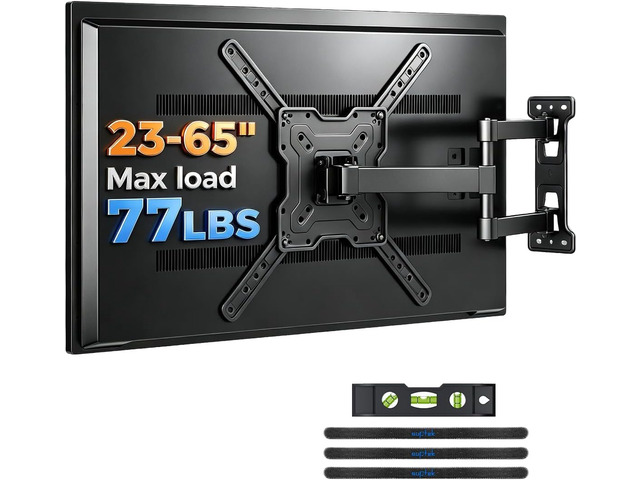 Suptek TV Wall Mount Full Motion for 23-43-55-65 Inch TV Up to 77lbs