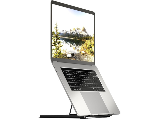 Mount-It! Laptop Stand for Desk, Adjustable Height Steel Laptop Riser for 1015 Inch Laptops & Tablets, Foldable Portable Laptop Stand with...