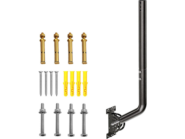 28' Heavy Duty Adjustable Antenna Wall Mount Iron Spray Paint J-Pole Solid Mast Bracket for Starlink (Adapter Required), TV Antennas, Weather...