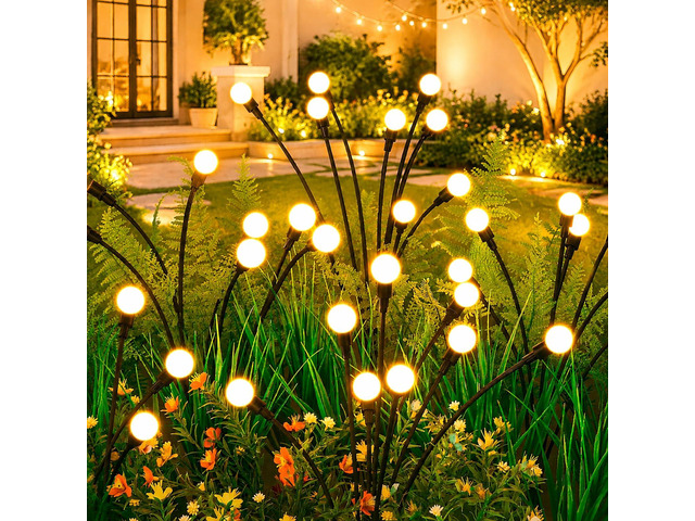Solar Lights Outdoor(4 Pack-32 LEDs),Solar Garden Lights,Fairy Lights Firefly Light for Garden Decor, Outdoor lights, Outdoor Decor, Patio Decor,...