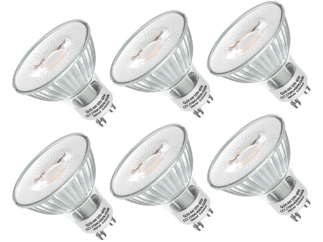 6-Pack GU10 LED Bulbs Color Changing - 4 Watt Light Bulbs for Recessed Lighting, Track Lighting, Accent Lights(Not for Candle Warmers) - MR16 Shape