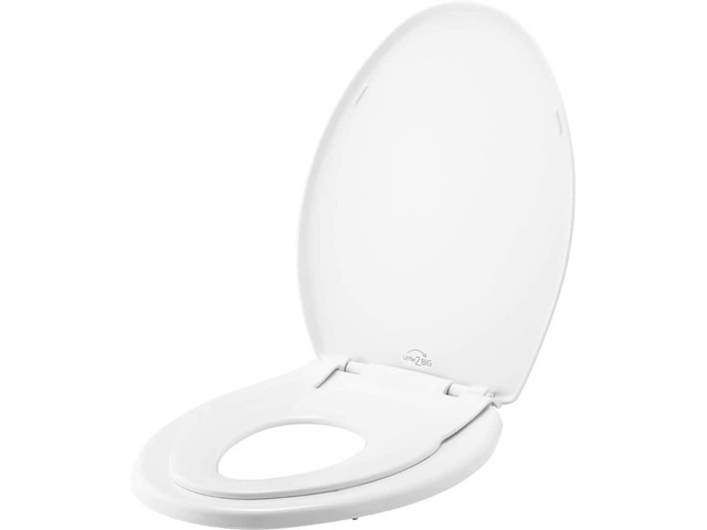 Little2Big Toilet Seat with Built-In Toddler Potty Training Seat, Slow Close, Easy to Install, Made in USA, ELONGATED, White