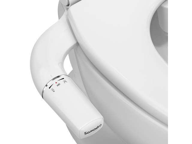 Ultra-Slim Hygienic Bidets Attachment for Existing Toilets - Adjustable Fresh Water Pressure Dual Nozzle (Frontal & Rear Wash) Easy to Install, Silver