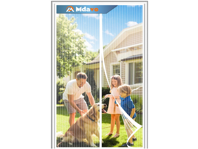 Magnetic Screen DoorScreen Door MeshKeep Bugs Out, Heavy-Duty Mesh Curtain,Pet and Kid Friendly, Works with Front Doors, Sliding Doors38x82 Inch White