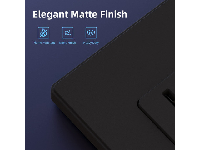 Matte Black Standard Decorator Electrical Wall Receptacle Outlet, 15A 125V, 2 Pole 3 Wire, Non-Tamper Resistant, NEMA 5-15R, Self-Grounding, Wall...
