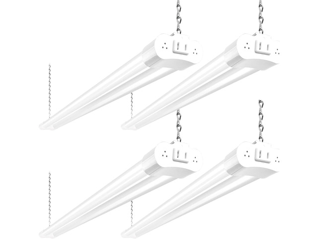 4FT LED Shop Light, 42W [250W Equivalent],4400LM,5000K Daylight Utility Linkable Shop Light Fixture,Hanging or Surface Mount, with Power Cord,Shop...