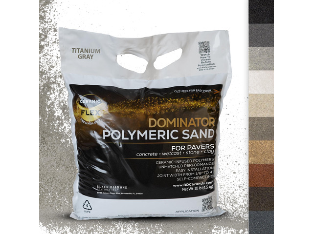 10 Pound Titanium Gray Polymeric Sand with Revolutionary Ceramic Flex Technology for Stabilizing Paver Joints/Gaps, 1/8 up to 4, Professional Grade...