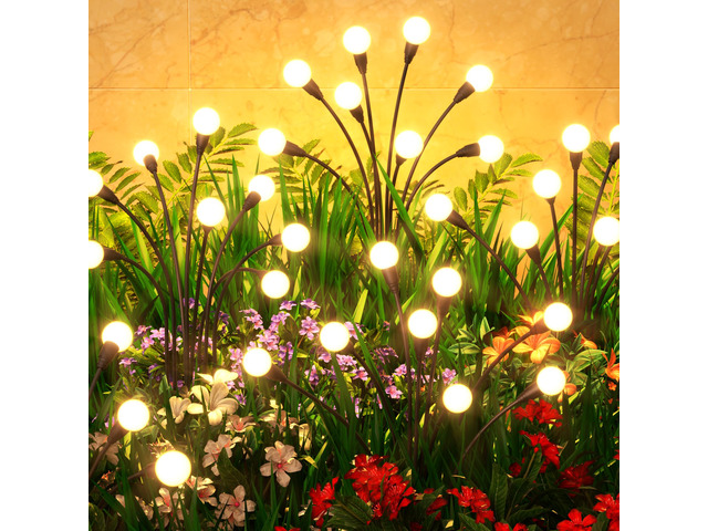 4 Pack Solar Garden Lights 32 LED, Solar Lights Outdoor Waterproof IP65, Decorative Garden Lights Solar Powered for Yard Patio Pathway Decor,...