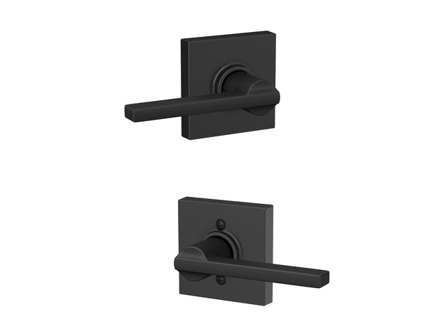 Latitude Hall/Closet Passage Door Handle, Reversible, Matte Black Hall or closet lever door handle with no lock, Easy to install, Certified...