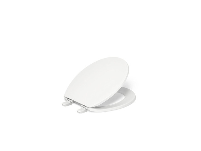 20111-0 Brevia, Slow Close Toilet Seat, Round Toilet Seat, Grip-Tight Bumpers Quick-Attach Hardware, White