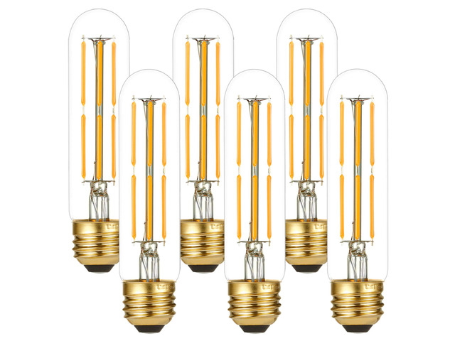 Dimmable E26 Edison Bulb 6W Equal 60 watt Light Bulb AC120V Warm White 2700K Edison Light Bulbs 60 Watt 600LM Tubular T10 led Bulb for Rustic...