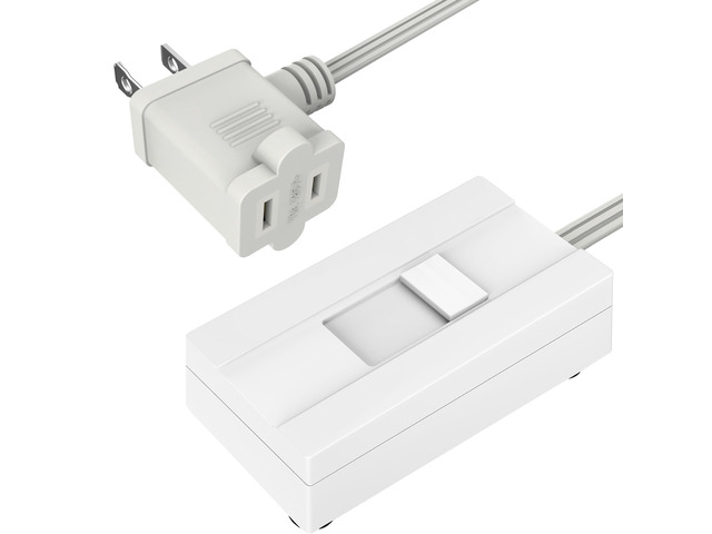 Plug-in Dimmer Switch for Lamps, 6-Foot Cord, White, 1 Pack 150W dimmable LED/CFL or 360W incandescent/halogen. Quiet slide control. Not for...