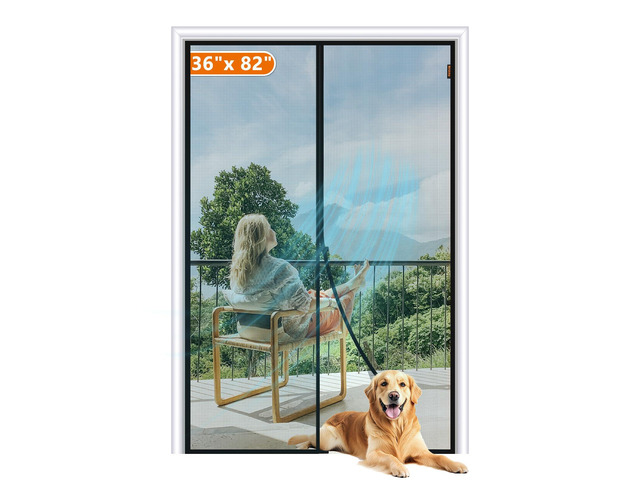 Magnetic Screen Door Fits Door Size 36'x82', Hand-Free Mesh Gray 38'x83'Heavy Duty Door Screen Magnetic Closure & Windproof Fastener, Pet...