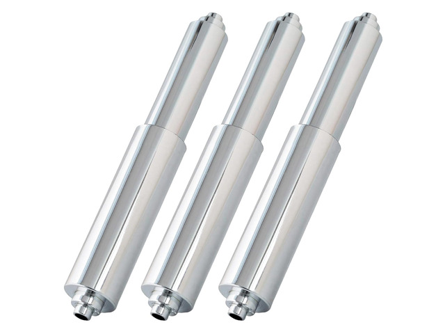 Universal Plastic Spring Loaded Toilet Paper Roll Holder Replacement Rod (3, Chrome)