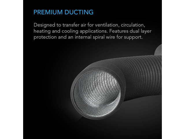 Flexible 10-Inch Aluminum Ducting, 25-Feet Long Heavy-Duty 4-Layer Protection, Steel-Wire Spiral Structure, Flexible & Extendable, for Heating...
