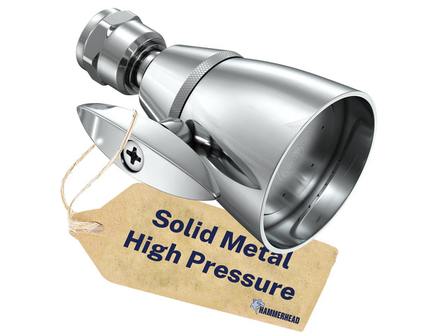 Solid Metal 2 Inch High Pressure Shower Heads - CHROME 2.5 GPM Shower Heads High Pressure - High Flow Shower Head with ADJUSTABLE SPRAY PATTERN...