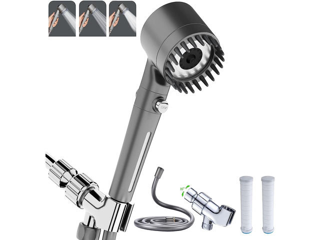 Shower Head with Handheld, Shower Heads High Pressure, High Flow Even with Low Water Pressure-Hand Held Showerhead Set,3 Modes Filtered Showerhead...