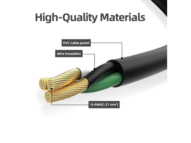 Indoor Outdoor Extension Cord Waterproof, 75 Feet 3 Prong Power Cord for Home and Garden, 16 AWG, 13A/1625W, ETL Listed