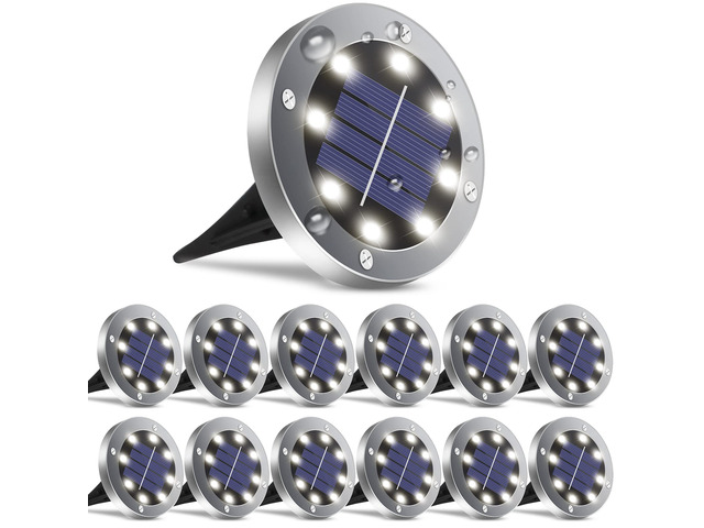 4.6inch Solar Ground Lights, Garden Solar Outdoor Waterproof Pathway Bright In-Ground Landscape Lights for Patio, Lawn, Yard, Driveway, Step and...