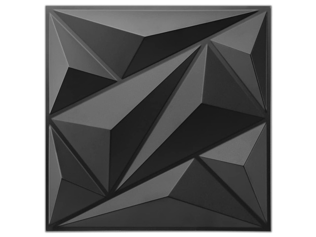 33 Pack 3D Wall Panels Diamond, Black, 12''x12'' PVC Accent Wall Panels for Interior Wall Decor, Living Room, Lobby Bedroom Hotel Office, Cover...