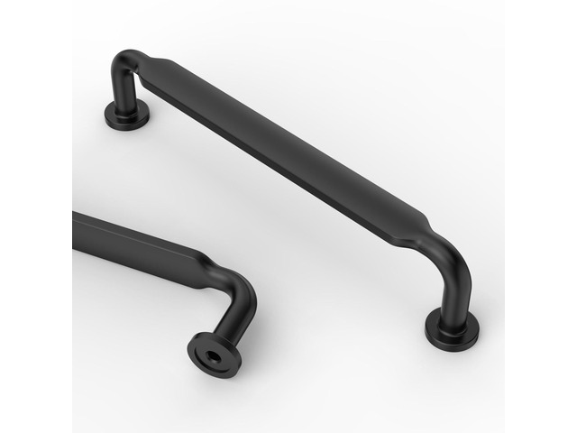 10 Pack 5 inch Matte Black Kitchen Cabinet Handles Heavy-Duty Solid Zinc, 2 Screw Sizes, 5' Hole Center(128mm), Cupboards, Drawers, Dressers,...