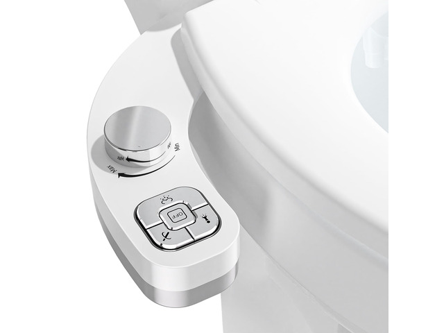 Bidet Attachment for Toilet, Dual Nozzle (Frontal and Rear Wash) Non-Electric Fresh Water Toilet Seat Attachment with Nozzle Self Cleaning,...