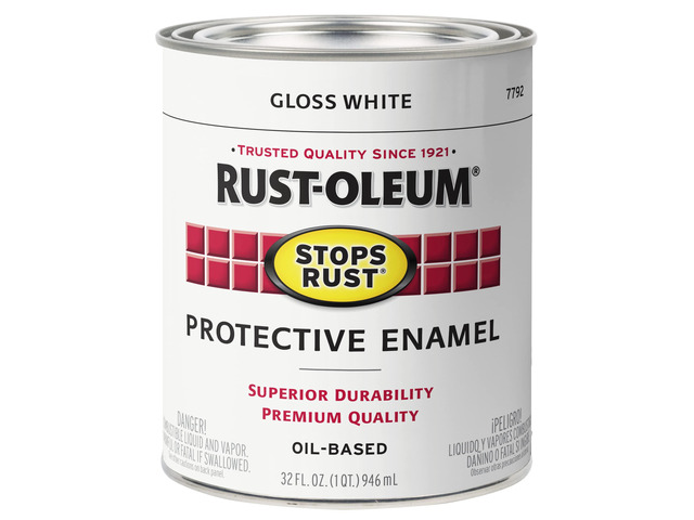 Stops Rust Brush On Protective Enamel Paint, Gloss White Rust and Corrosion Resistant, Indoor and Outdoor Durability, Beautiful, Long-Lasting...